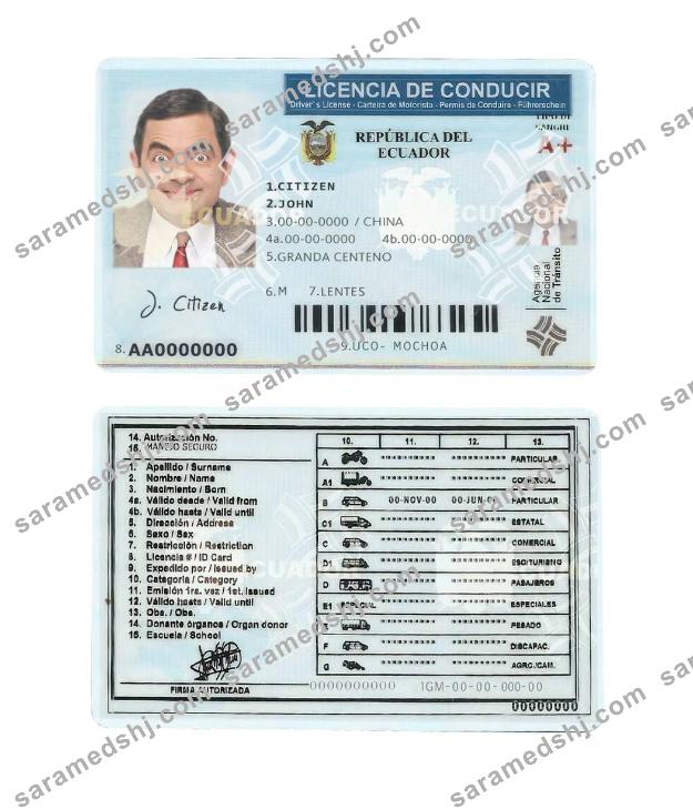 Ecuador driving license